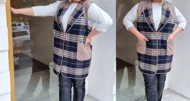 Удлинённый жилет в клетку