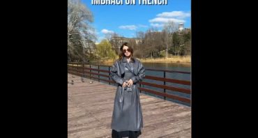 Trench din eco piele